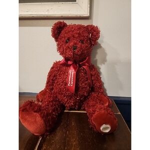 Vintage Carowinds Red‎ Bear Plush Paramount Parks 13" Floppy Bean Bag Puppy 2004